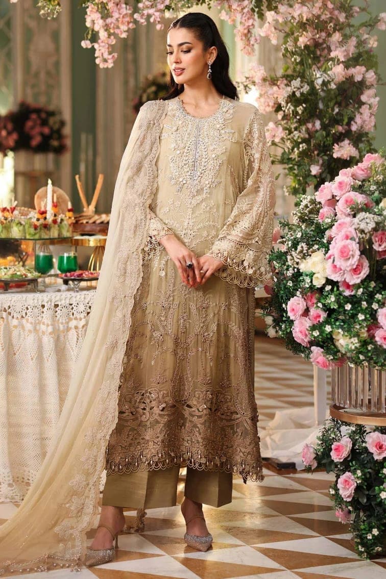Champagne Ombré Embroidered Suit