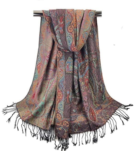 Teal Multicolour Paisley Shawl